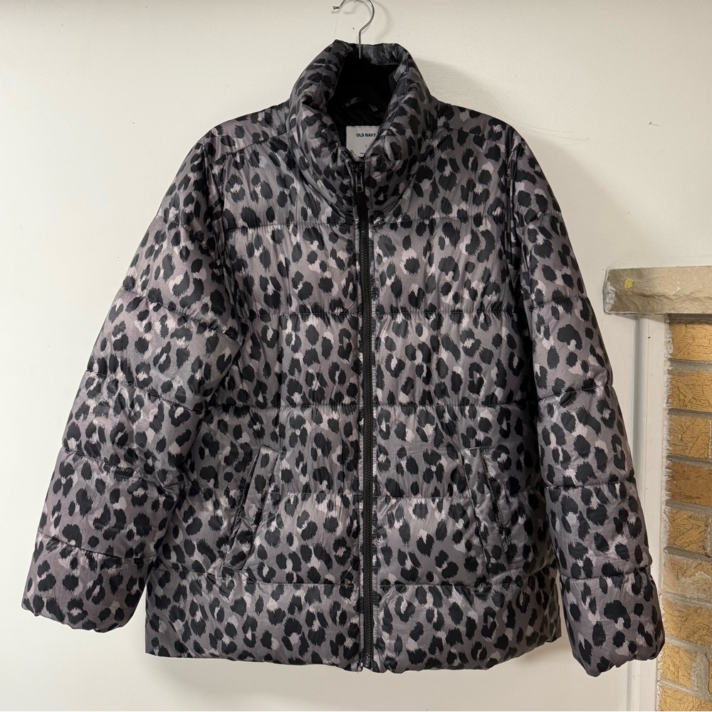 Leopard Print Puffer Jacket